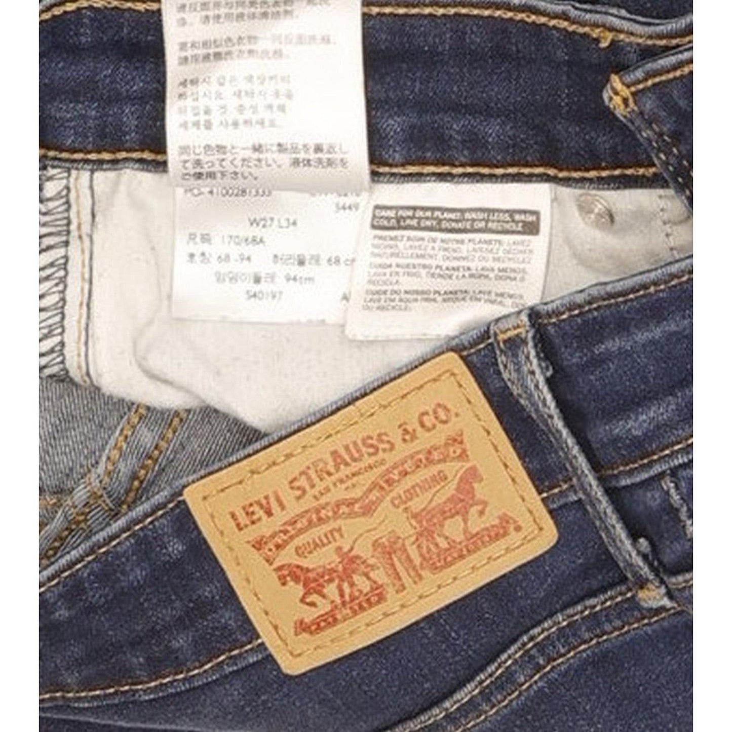Levi's 721 Women Blue Skinny Slim Stretch Jeans W27 L31