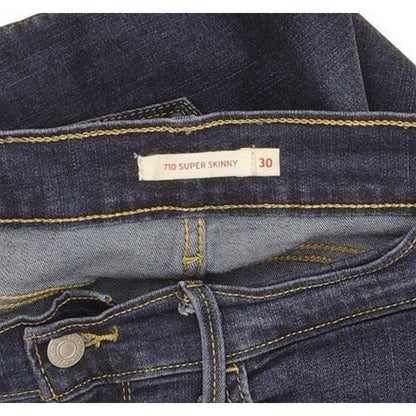 Levi's 710 Super Women Blue Skinny Slim Stretch Jeans W30 L27