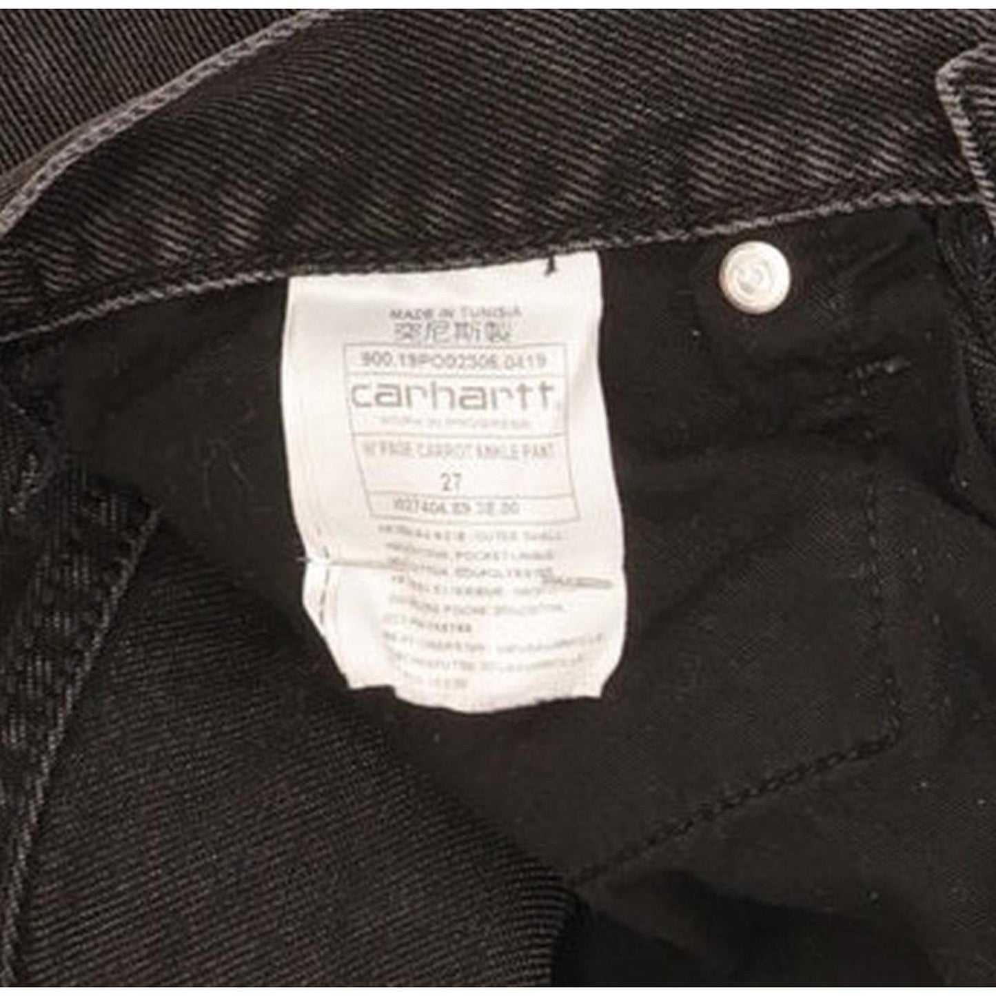 Carhartt Men Black Straight Regular Jeans W27 L26
