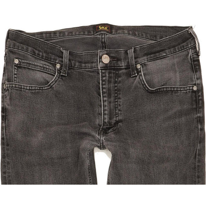 Lee Luke Men Black Skinny Slim Stretch Jeans W34 L33