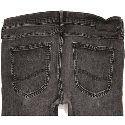 Lee Luke Men Black Skinny Slim Stretch Jeans W34 L33