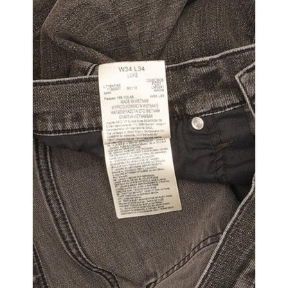 Lee Luke Men Black Skinny Slim Stretch Jeans W34 L33