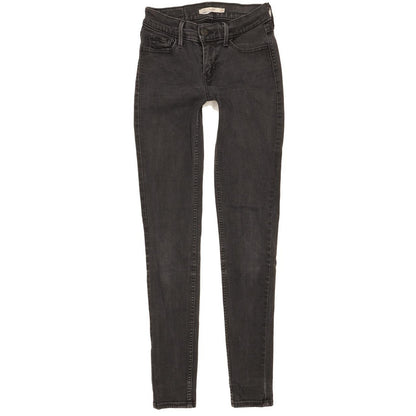 Levi's 710 Super Women Black Skinny Slim Stretch Jeans W25 L29