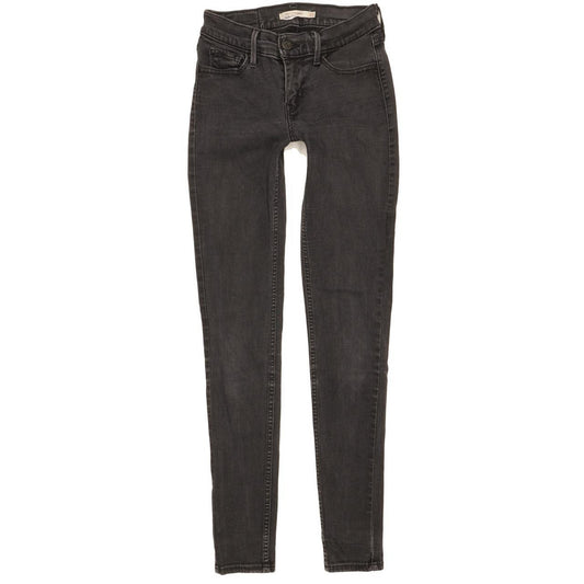 Levi's 710 Super Women Black Skinny Slim Stretch Jeans W25 L29