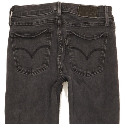 Levi's 710 Super Women Black Skinny Slim Stretch Jeans W25 L29