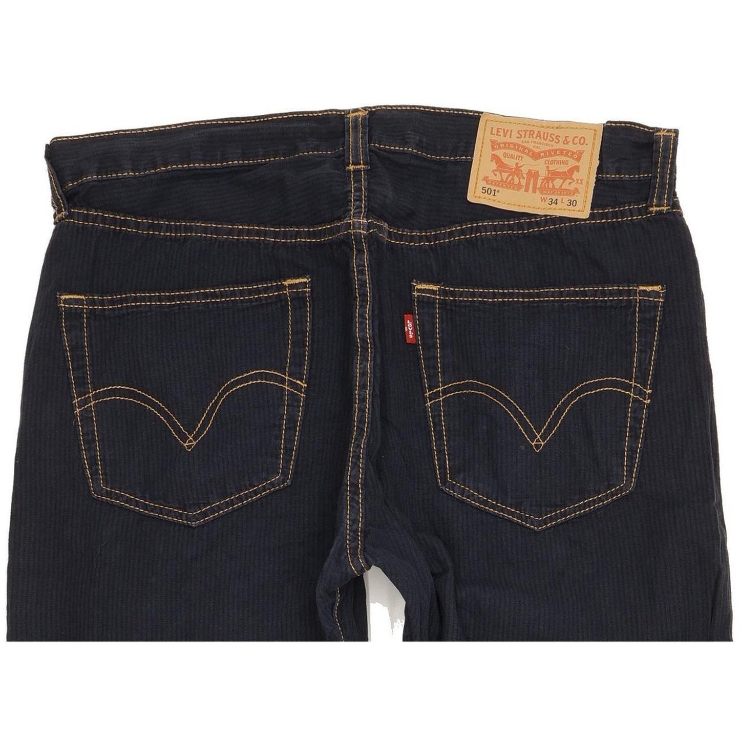 Levi's 501 Men Navy Straight Regular Trousers W34 L30