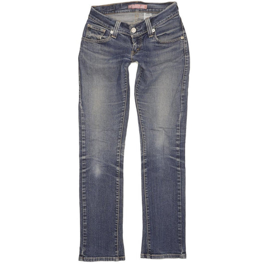 Levi's 504 Women Blue Straight Slim Stretch Jeans W26 L33