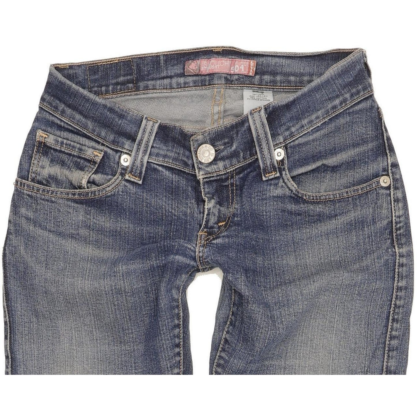 Levi's 504 Women Blue Straight Slim Stretch Jeans W26 L33