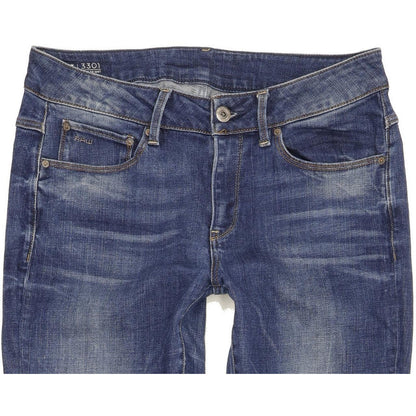 G-Star 3301 Women Blue Skinny Slim Stretch Jeans W30 L30