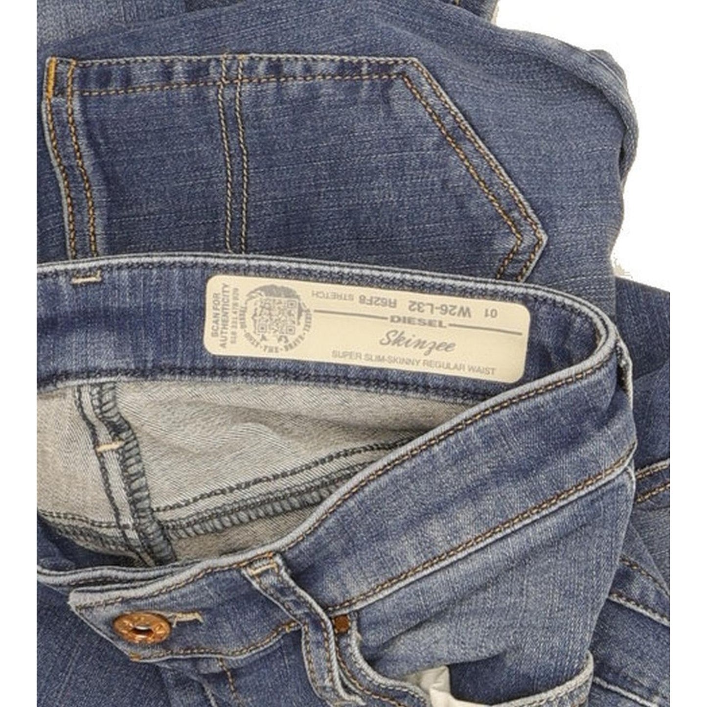 Diesel Skinzee Women Blue Skinny Slim Stretch Jeans W26 L28