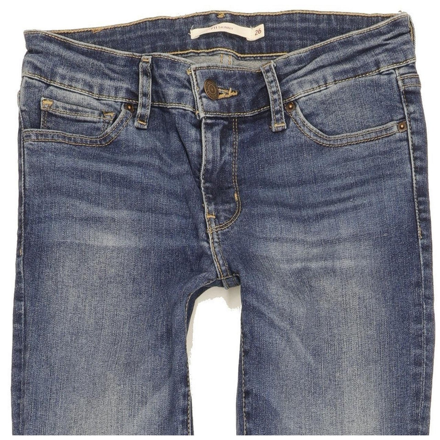 Levi's 711 Women Blue Skinny Slim Stretch Jeans W26 L32