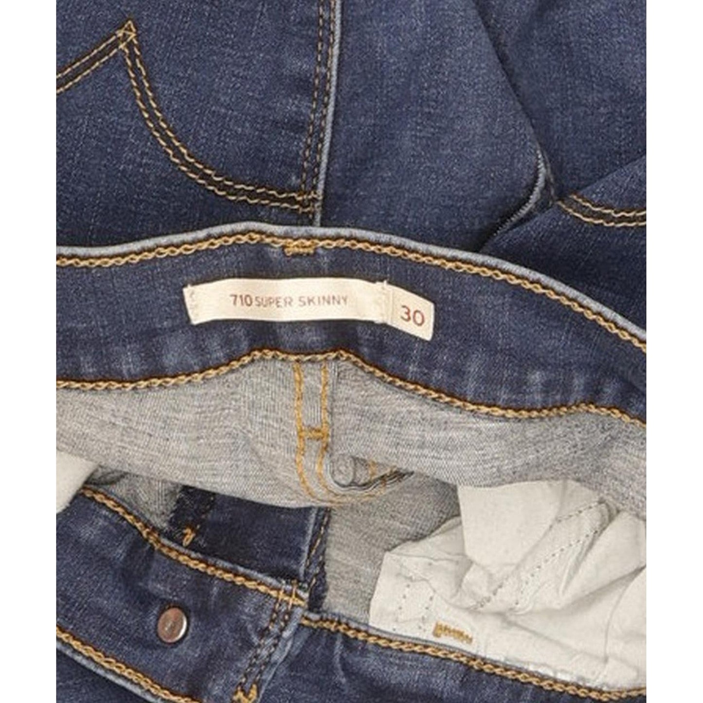 Levi's 710 Super Women Blue Skinny Slim Stretch Jeans W30 L30