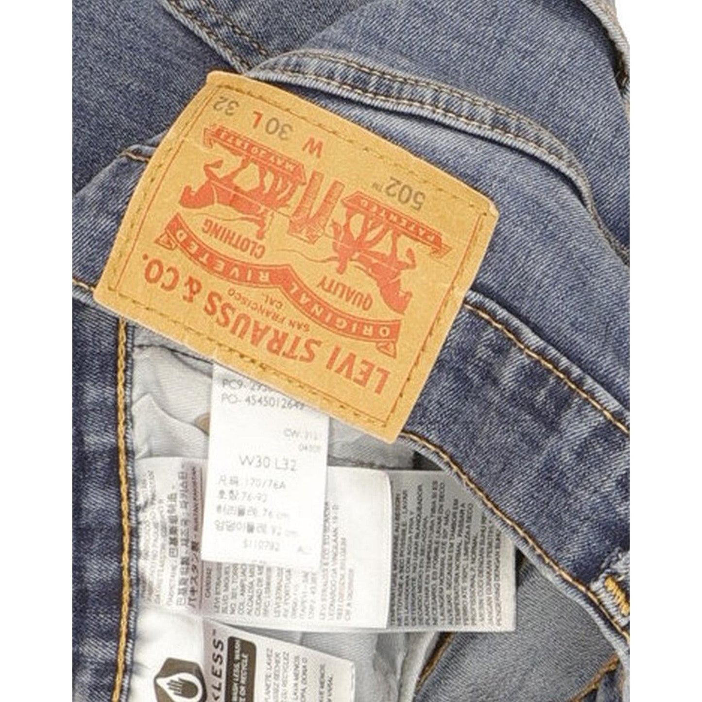 Levi's 502 Men Blue Tapered Regular Stretch Jeans W30 L29