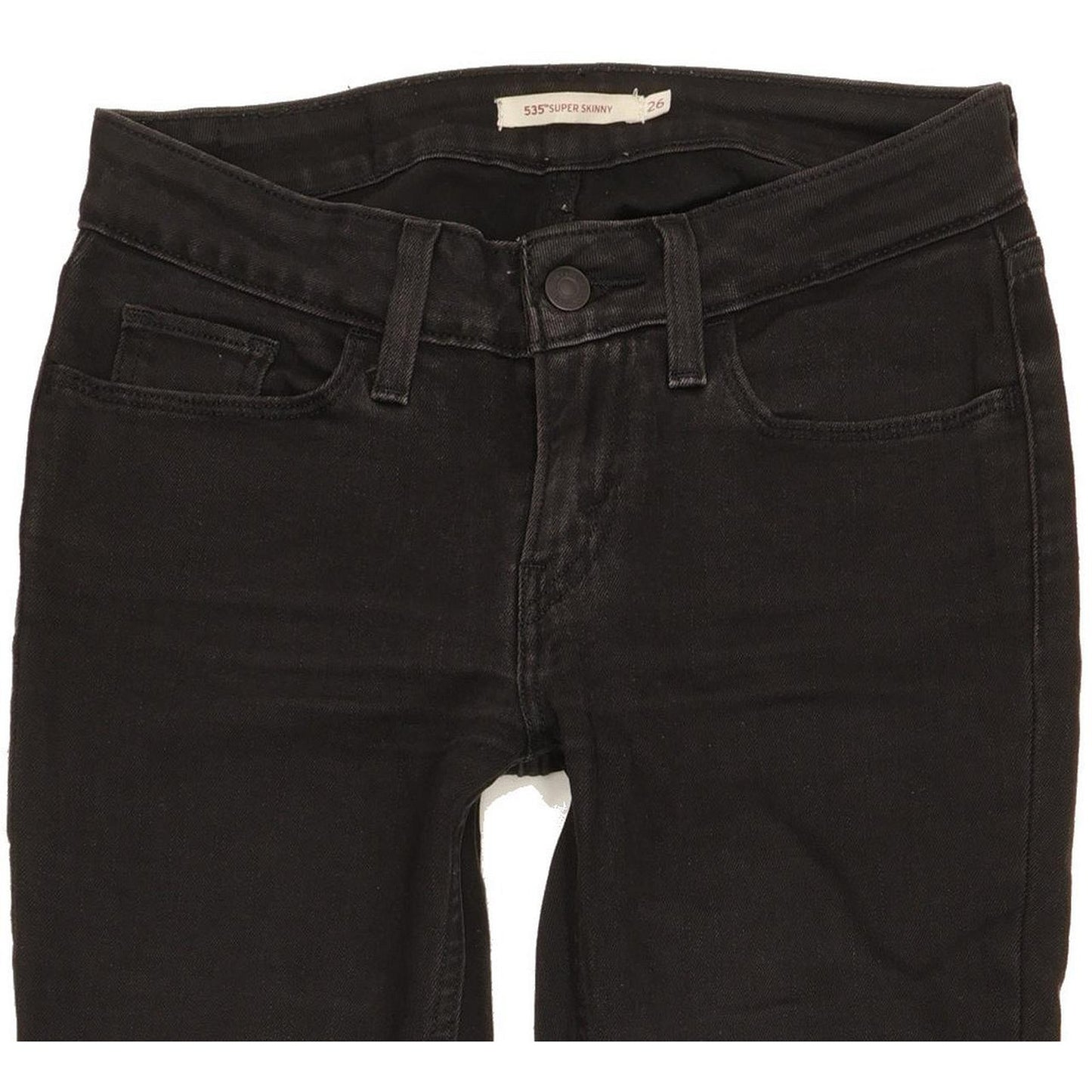 Levi's 535 Super Women Black Skinny Slim Stretch Jeans W26 L30