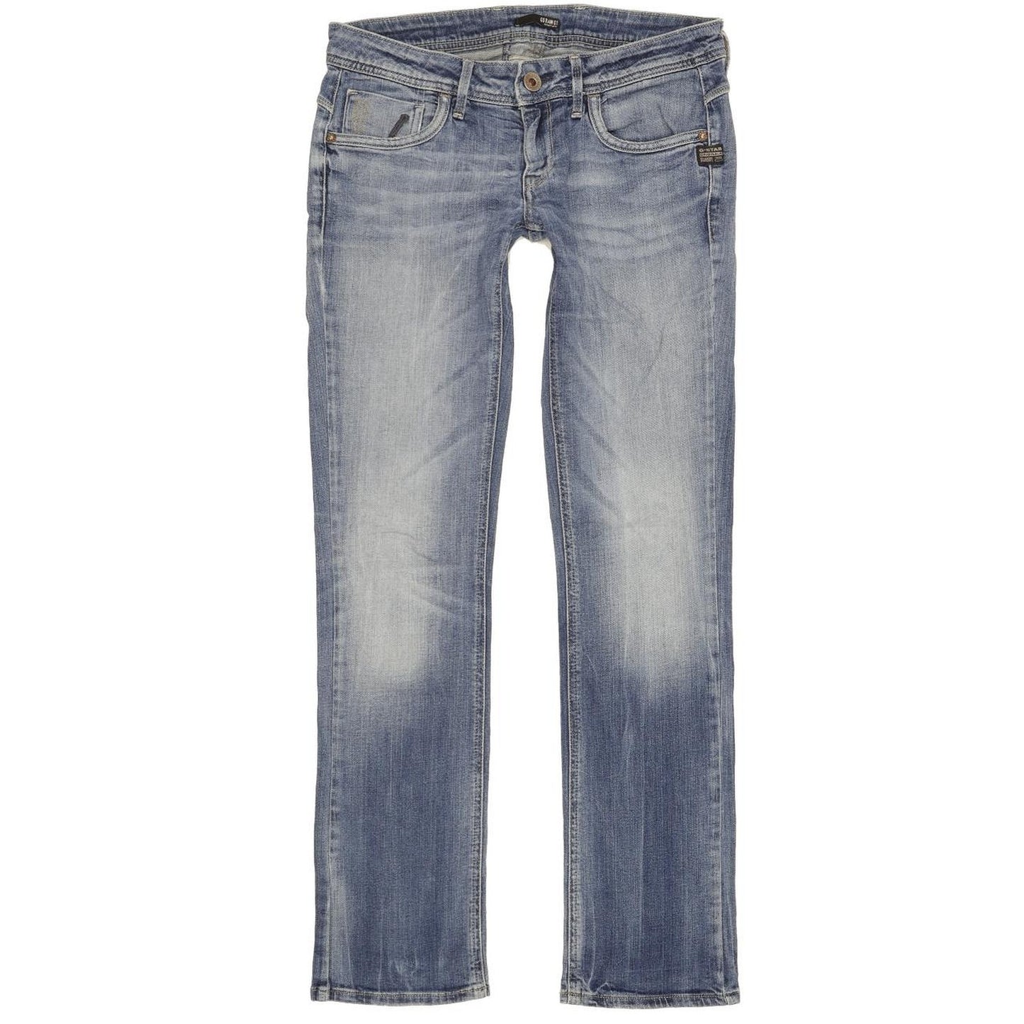 G-Star Attacc Women Blue Straight Slim Stretch Jeans W29 L32