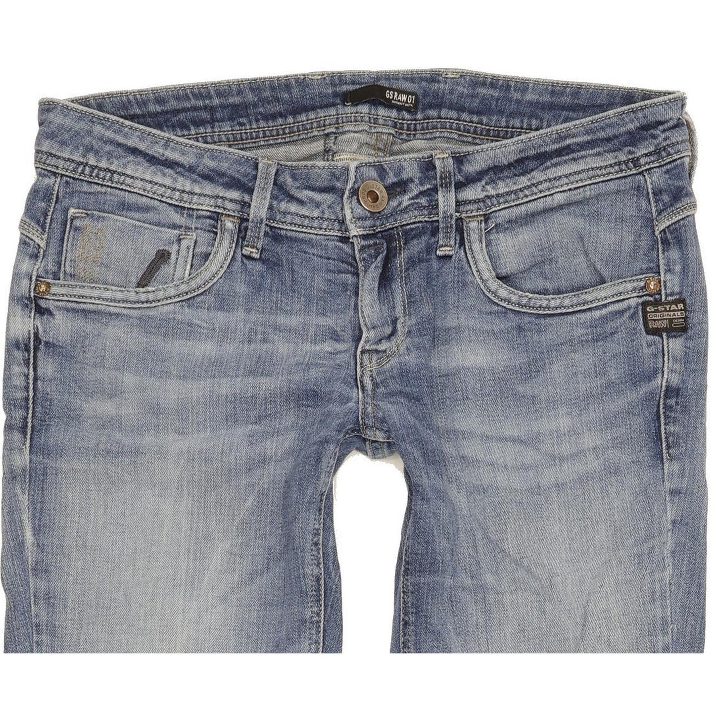 G-Star Attacc Women Blue Straight Slim Stretch Jeans W29 L32