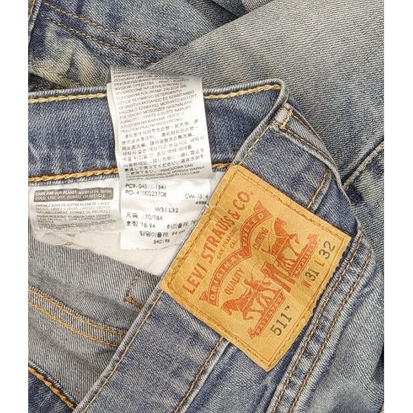 Levi's 511 Men Blue Straight Slim Stretch Jeans W31 L31