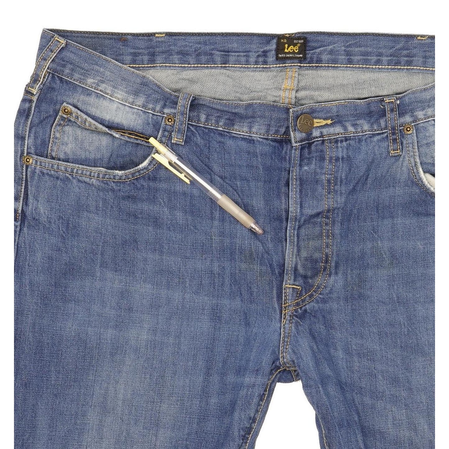 Lee Daren Men Blue Straight Slim Jeans W38 L34