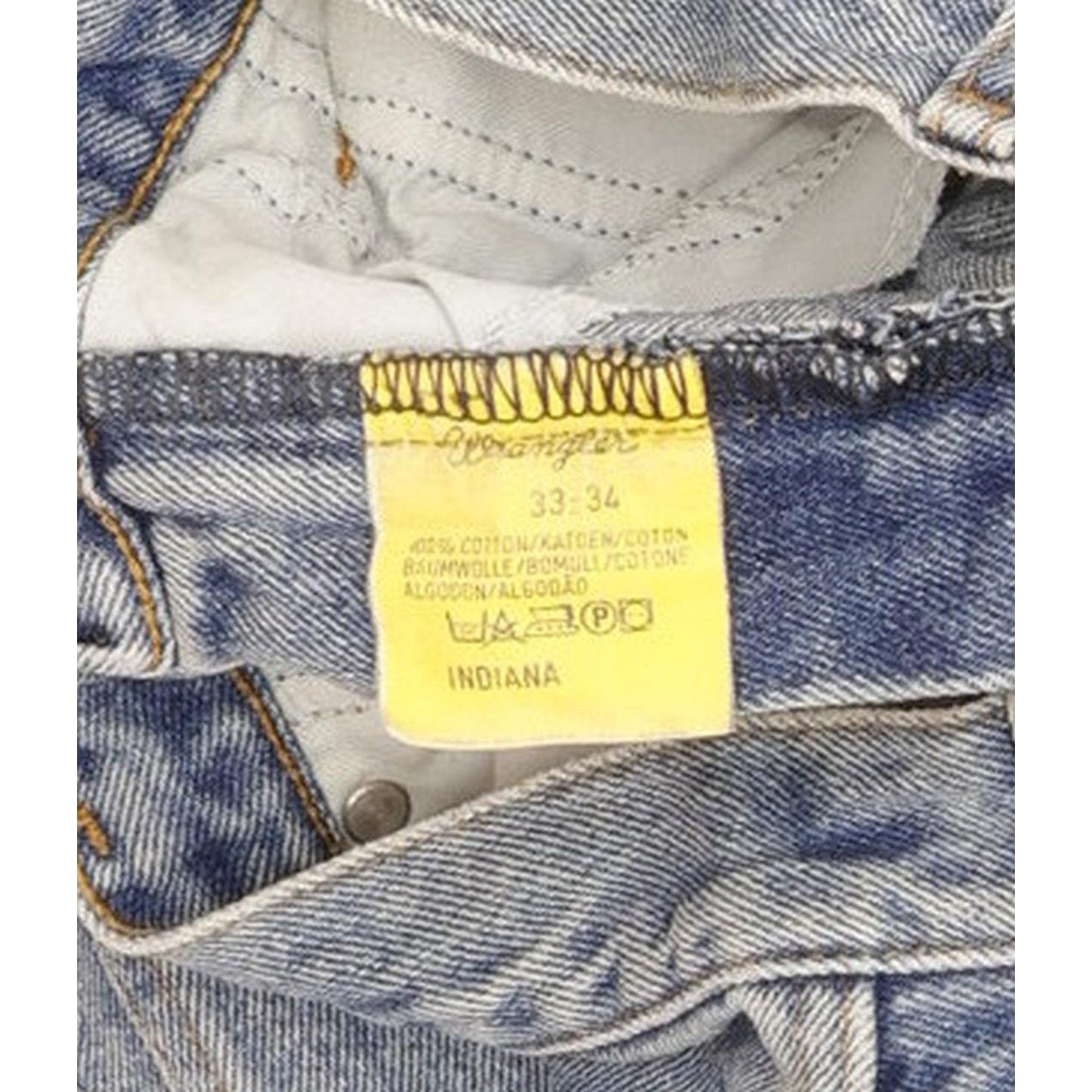 Wrangler Indiana Men Blue Straight Regular Jeans W33 L34