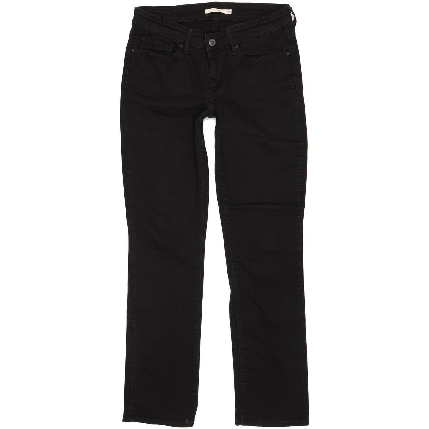 Levi's 714 Women Black Straight Slim Stretch Jeans W30 L31