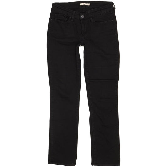 Levi's 714 Women Black Straight Slim Stretch Jeans W30 L31