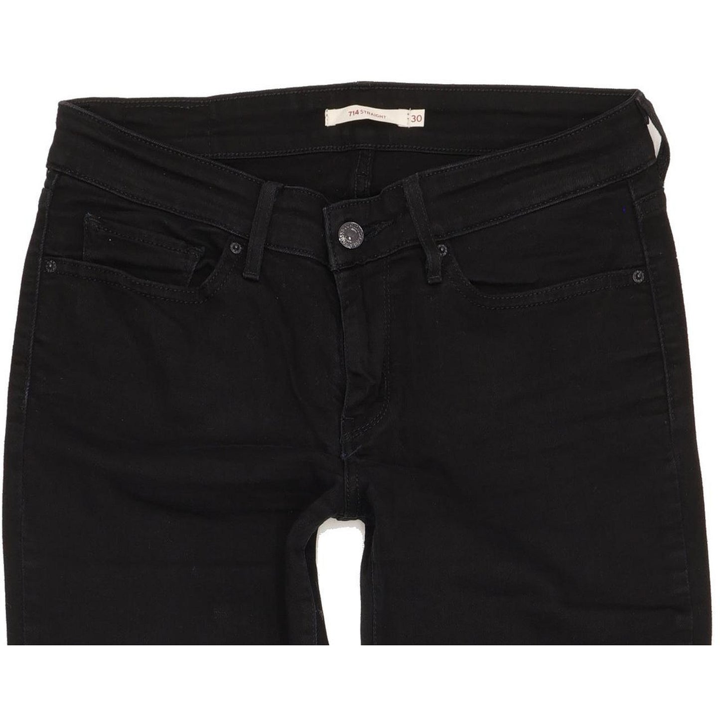 Levi's 714 Women Black Straight Slim Stretch Jeans W30 L31