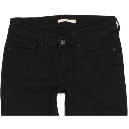 Levi's 714 Women Black Straight Slim Stretch Jeans W30 L31