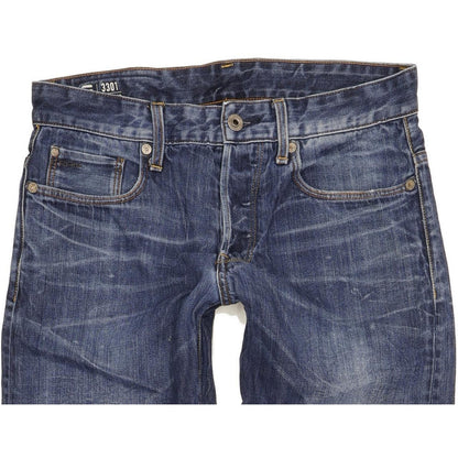 G-Star 3301 Men Blue Tapered Slim Jeans W31 L29