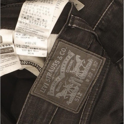 Levi's 512 Men Black Tapered Slim Stretch Jeans W32 L31