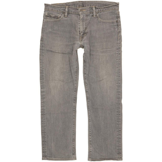 Levi's 504 Men Grey Straight Regular Stretch Jeans W33 L28