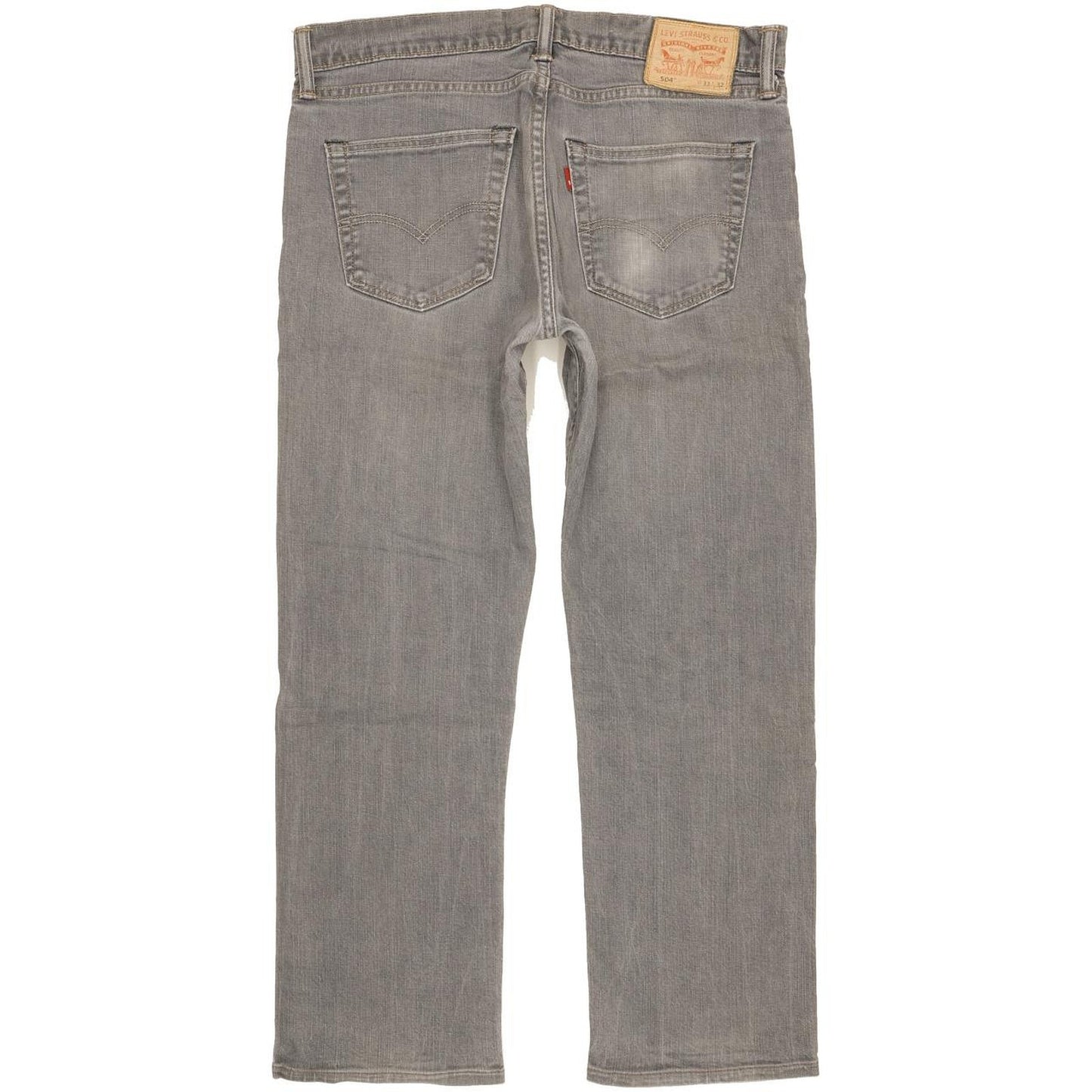 Levi's 504 Men Grey Straight Regular Stretch Jeans W33 L28