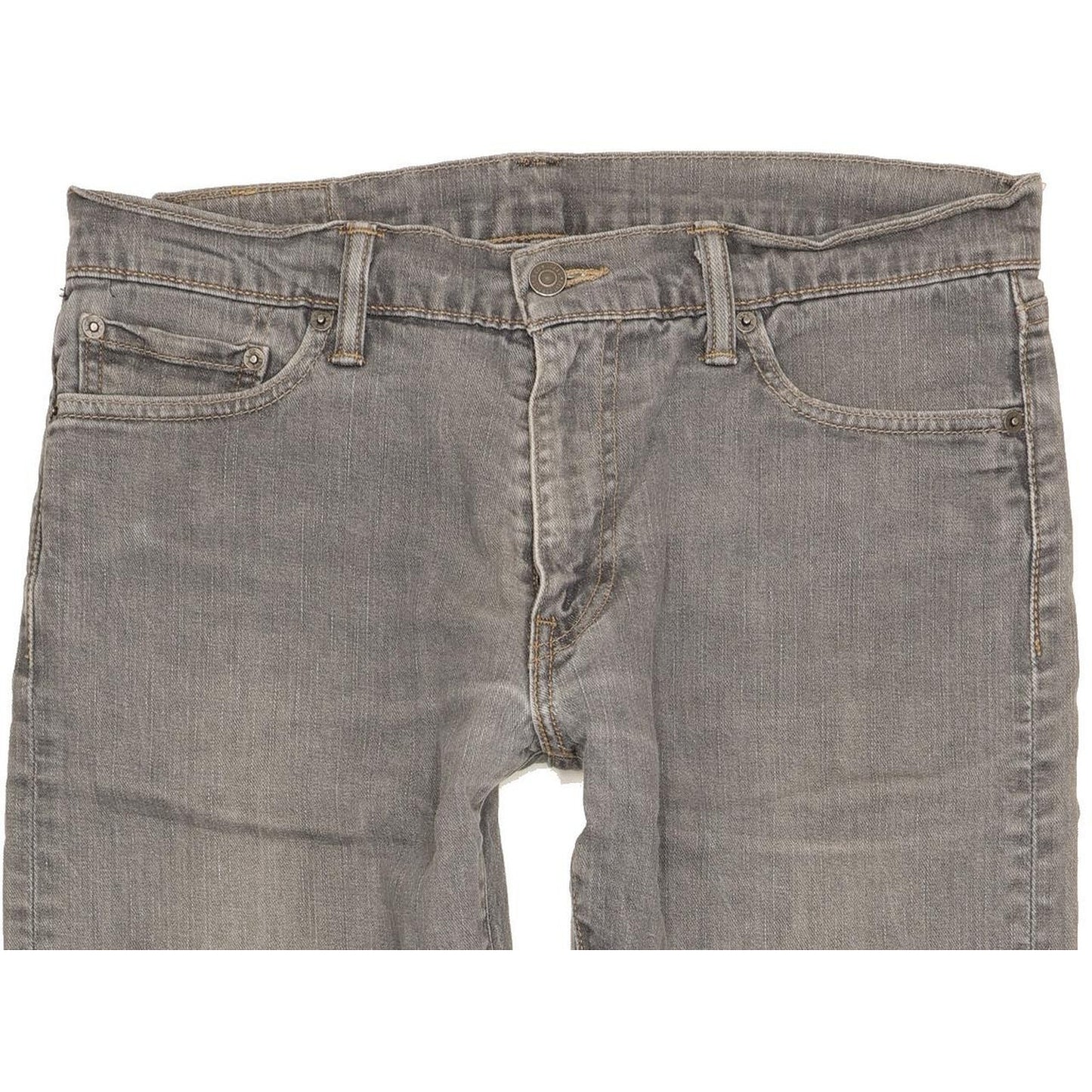 Levi's 504 Men Grey Straight Regular Stretch Jeans W33 L28