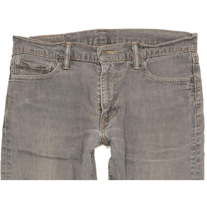 Levi's 504 Men Grey Straight Regular Stretch Jeans W33 L28