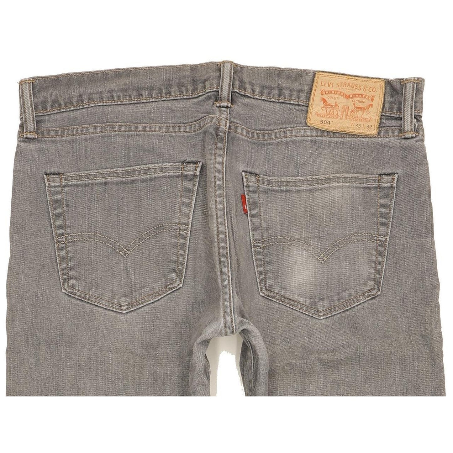 Levi's 504 Men Grey Straight Regular Stretch Jeans W33 L28