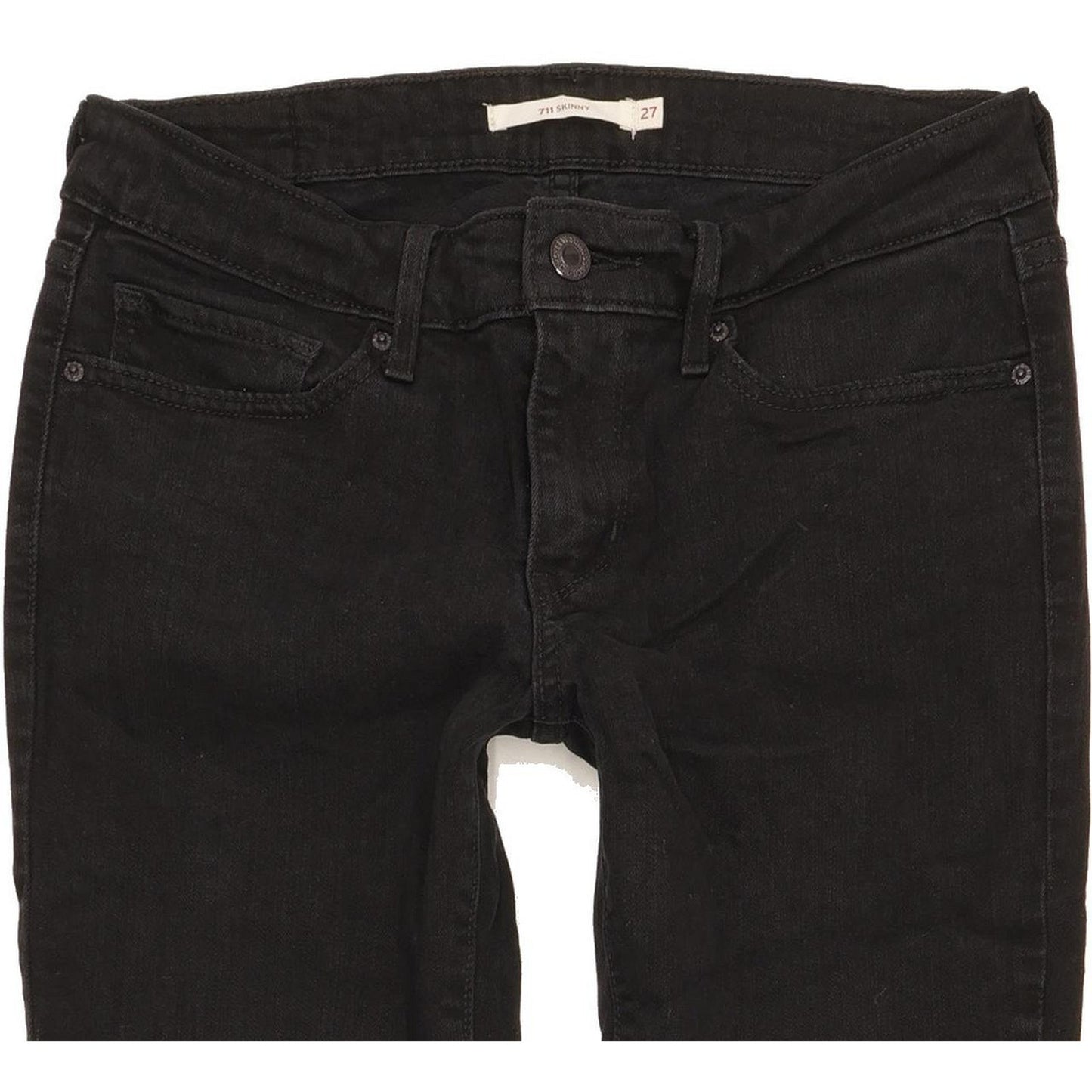 Levi's 711 Women Black Skinny Slim Stretch Jeans W27 L29