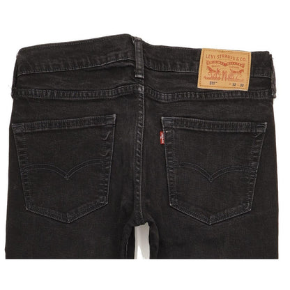 Levi's 511 Men Black Straight Slim Stretch Jeans W32 L31