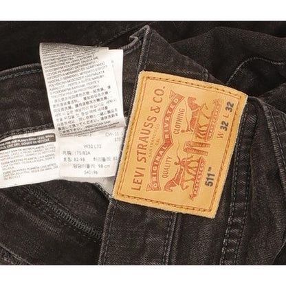 Levi's 511 Men Black Straight Slim Stretch Jeans W32 L31
