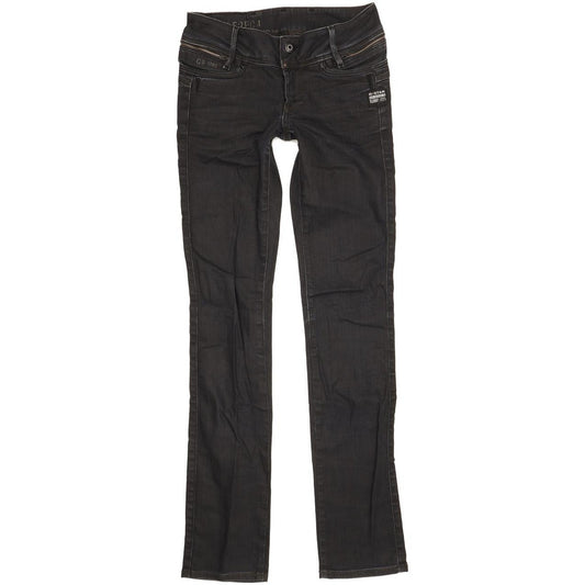 G-Star Berlin Women Black Straight Slim Stretch Jeans W25 L33