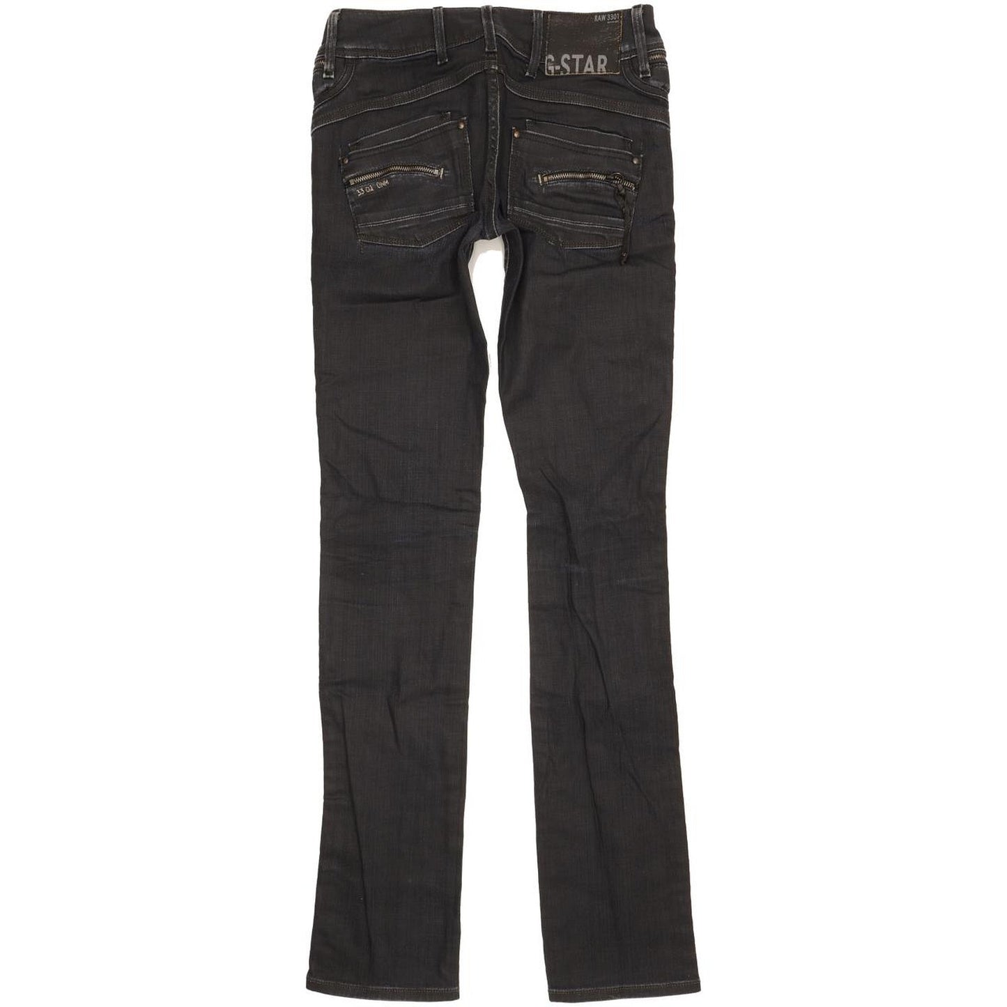 G-Star Berlin Women Black Straight Slim Stretch Jeans W25 L33