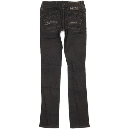 G-Star Berlin Women Black Straight Slim Stretch Jeans W25 L33