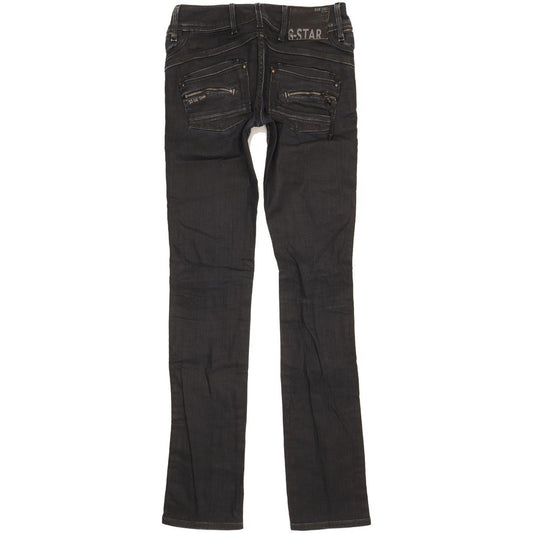 G-Star Berlin Women Black Straight Slim Stretch Jeans W25 L33