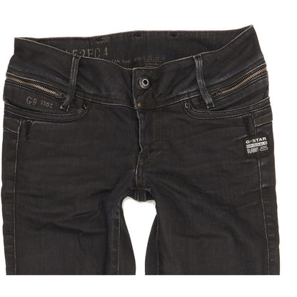 G-Star Berlin Women Black Straight Slim Stretch Jeans W25 L33