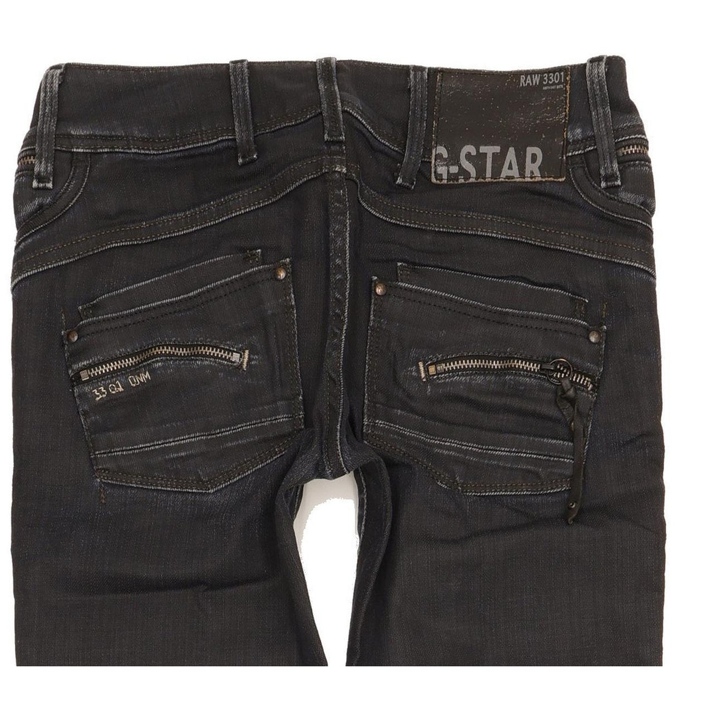 G-Star Berlin Women Black Straight Slim Stretch Jeans W25 L33