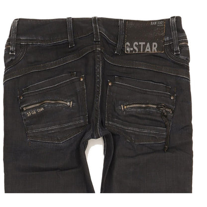 G-Star Berlin Women Black Straight Slim Stretch Jeans W25 L33