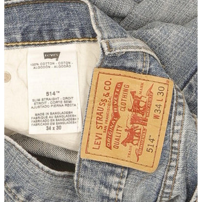 Levi's 514 Men Blue Straight Slim Jeans W34 L31