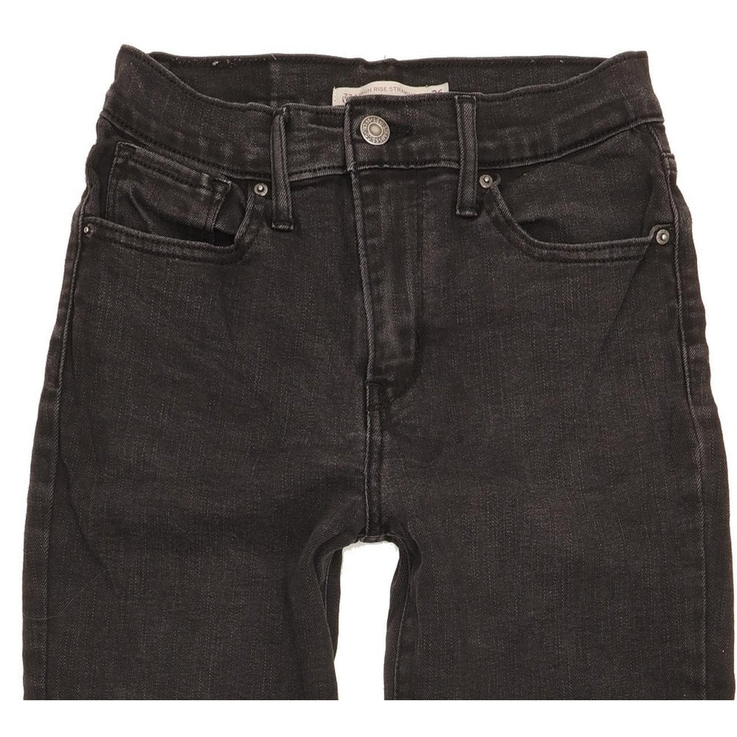 Levi's 724 Women Black Straight Slim Stretch Jeans W26 L27