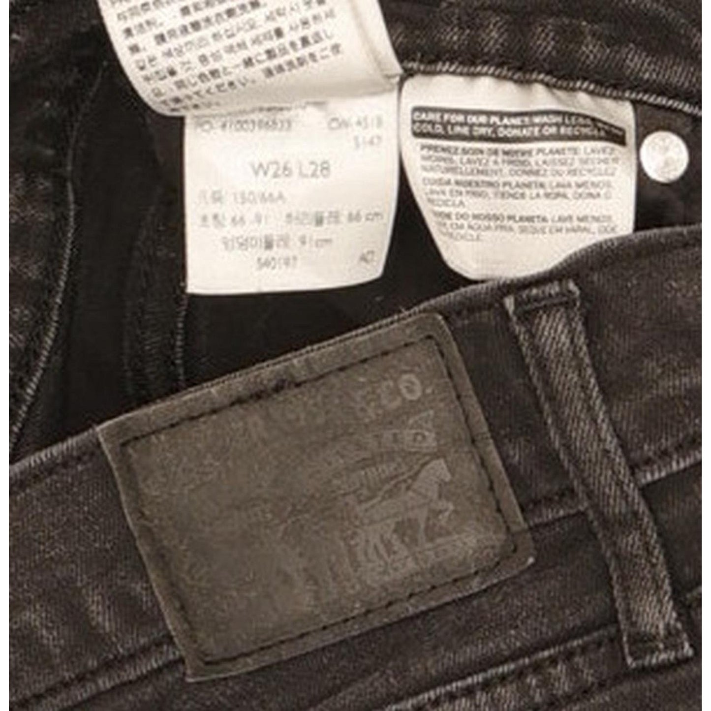 Levi's 724 Women Black Straight Slim Stretch Jeans W26 L27