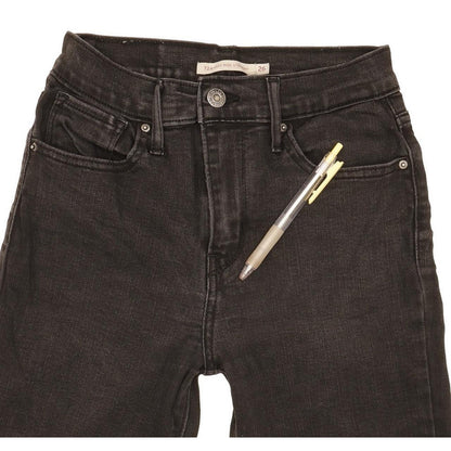 Levi's 724 Women Black Straight Slim Stretch Jeans W26 L27