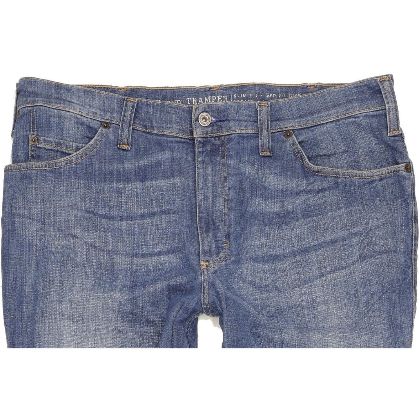 Mustang Tramper Men Blue Straight Slim Stretch Jeans W38 L32