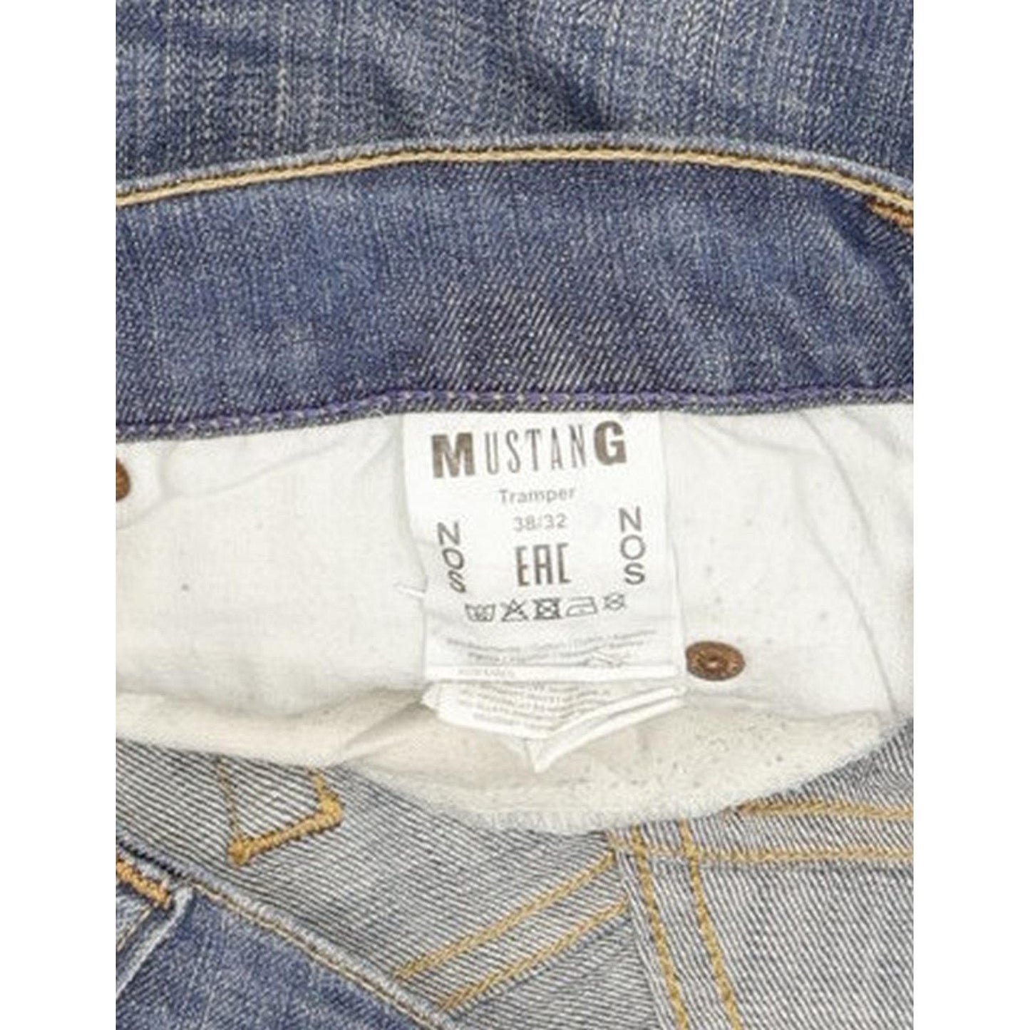 Mustang Tramper Men Blue Straight Slim Stretch Jeans W38 L32